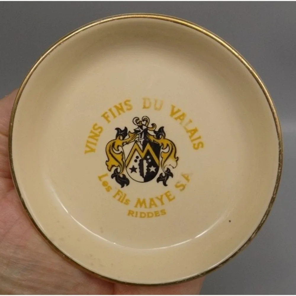 Vintage Swiss Ashtray Winery Riddes Les Fils Maye S. A. Vins Fins Du Valais